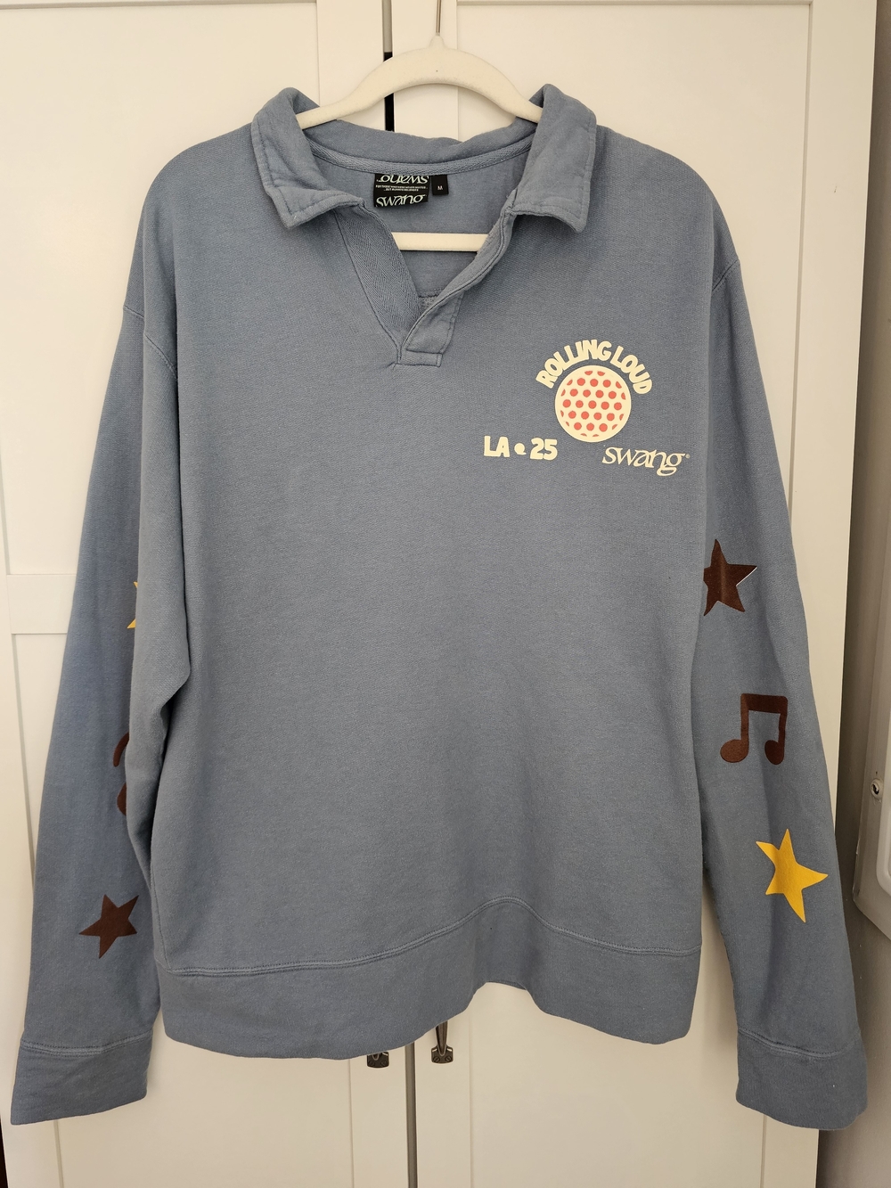 Rare Swang x Rolling Loud Invitational Golf Long Sleeve Polo Sweatshirt Blue M